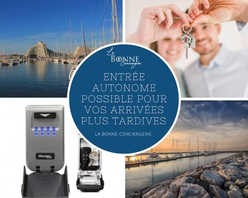 Le Murmure Du Palmier * Mer A 2 Min * Parking Prive * Terrasse La Grande Motte Luaran gambar